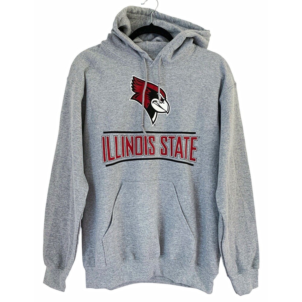 NWT Gildan Illinois State Men's Redbirds Hoodie Sweatshirt Gray - Size Small